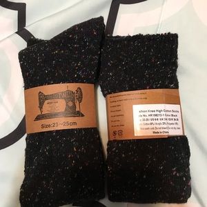 Knee-high cotton socks black